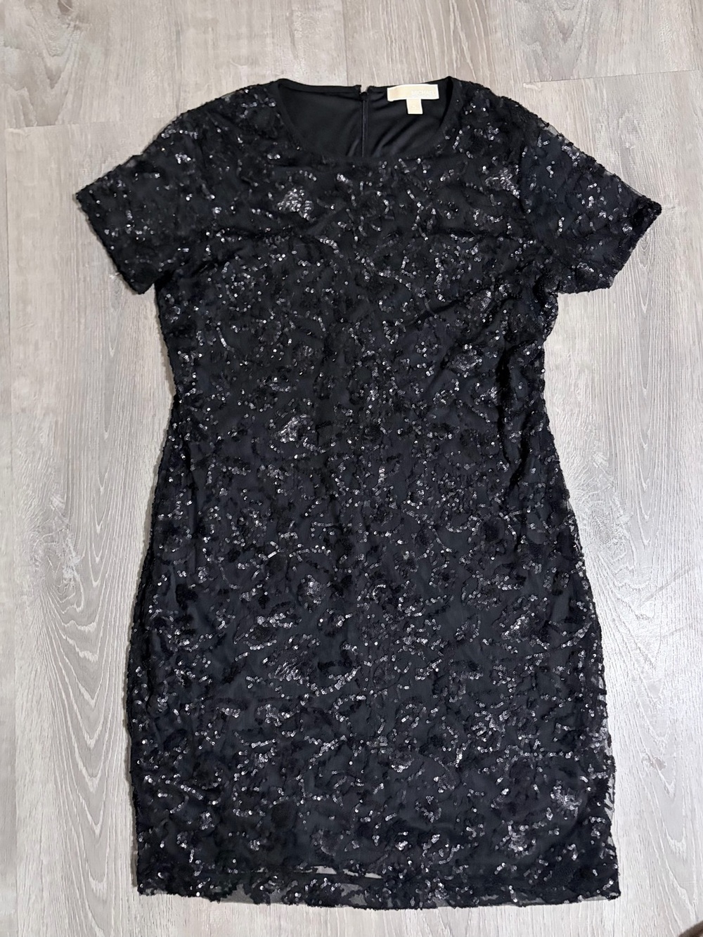 MICHAEL Michael Kors Black Short Sleeve Sequin Mini Dress